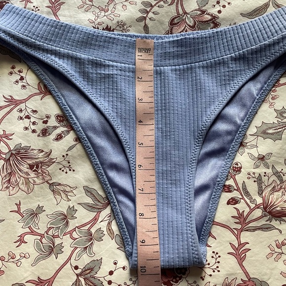 Triangl Lexi Ribbed Periwinkle Purple Set Strapless Top High Leg Bottoms Medium - Picture 9 of 13